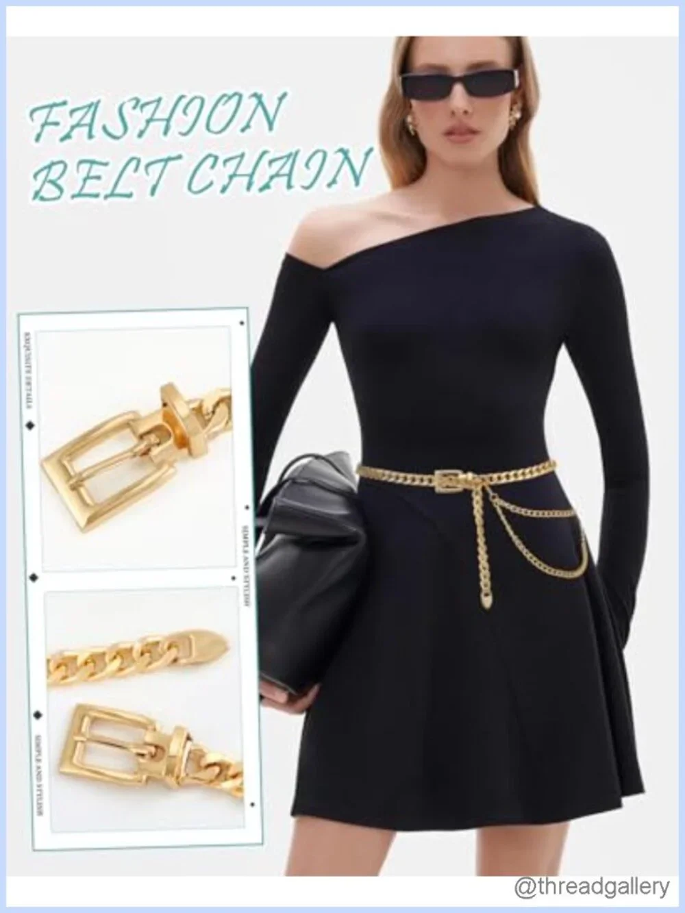 FIORETTO Metal Waist Chain Belt for Women Adjustable Layered Chain Belt for